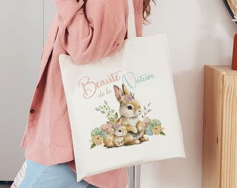 Tote tas konijn konijn bakken Dierenliefhebber cadeau konijnen bakken Eco-vriendelijke tas konijn bakken Franse draagtas schouder bakken moeder geschenken Pasen