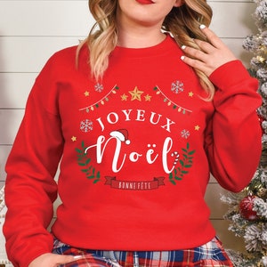 Joyeux Noel シャツ、クリスマス スウェットシャツ、メリー クリスマス シャツ、フレンチ クリスマス スウェットシャツ、Noel シャツ、彼女へのホリデー ギフト、ファミリー マッチ