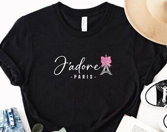 Paris Shirt, France Tee, J'adore Paris, Eiffel Tower Shirt, Paris Lover Gift Woman, France Trip Souvenir, Travel To Paris, French Gift Women