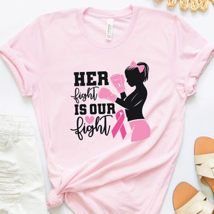 Camiseta contra o câncer de mama: camiseta com estampa de laço rosa