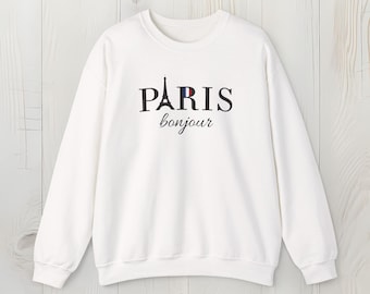 Camisetas de Paris, Moletons da Torre Eiffel, Camisetas de Lembrança de Férias na França, Presentes de Viagem a Paris para Ela, Bonjour, Presente Fofo para Amantes de Paris