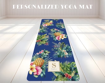 Yoga Mat Tropical Plants Yoga Mats Meditation Gifts Yoga Lover Gym Mat Gift Relaxing Mat Exercise Gifts | Non-Slip, Comfort, Extra Stability