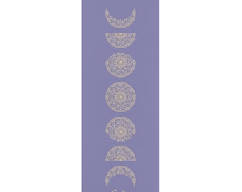 Personalized Yoga Mat, Mandala Moon Phases Yoga Mat, Custom Meditation Gifts Women, Fitness, Stretch | Non-Slip, Comfort, Extra Stability