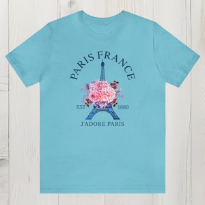 Paris Shirt France Tee Eiffel Tower Shirt French Saying Tshirt Paris City T-shirt Family Match Gifts Flower Shirt Europe Travel Paris Trip
