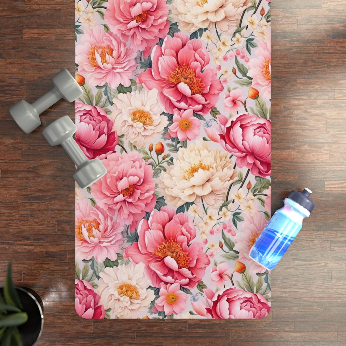 Flower Yoga Mat Cute Exercise Mat Gym Lover Gift Women Etsy