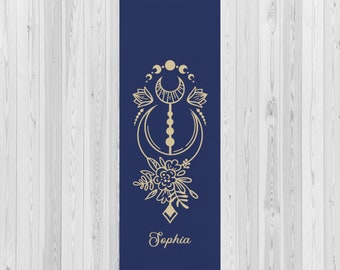Personalized Yoga Mat Moon Yoga Mat Custom Name Yoga Mat Customized Gift Fitness Mat Gym Gifts Women | Non-Slip, Comfort, Extra Stability