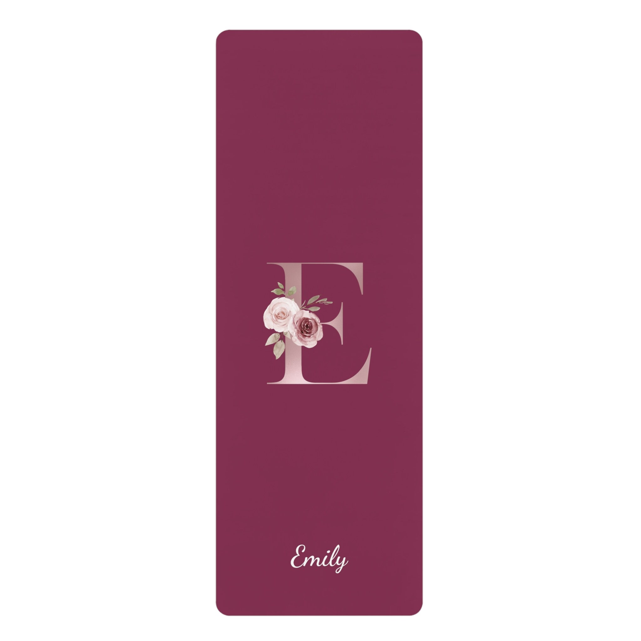 Yoga Mat, Letter Yoga Mat, Custom Name Pilates Mat, Customized Exercise Gift, Flower Alphabet Gym Mats, Non-Slip, Comfort, Extra Stability