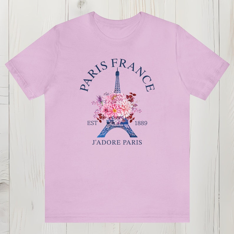 Paris Shirt France Tee Eiffel Tower Shirt French Saying Tshirt Paris City T-shirt Family Match Gifts Flower Shirt Europe Travel Paris Trip