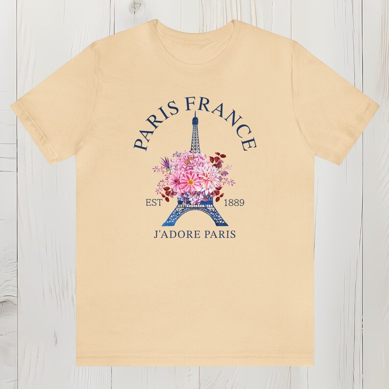 Paris Shirt France Tee Eiffel Tower Shirt French Saying Tshirt Paris City T-shirt Family Match Gifts Flower Shirt Europe Travel Paris Trip