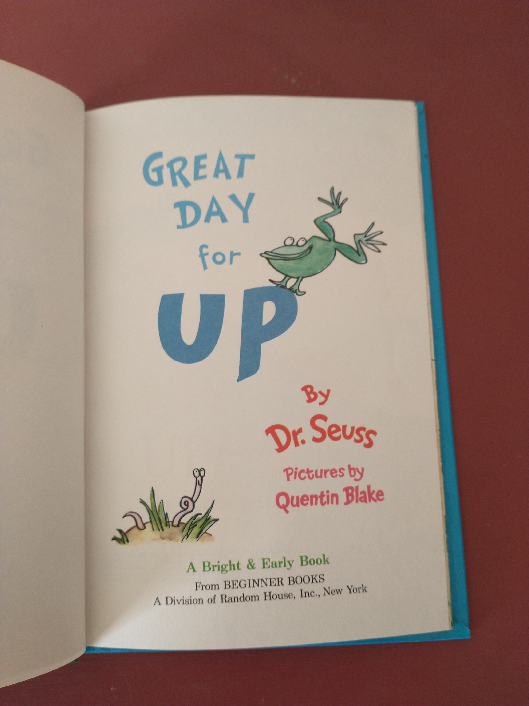 Great Day for up by Dr. Seuss Illustrated by Quentin Blake - Etsy