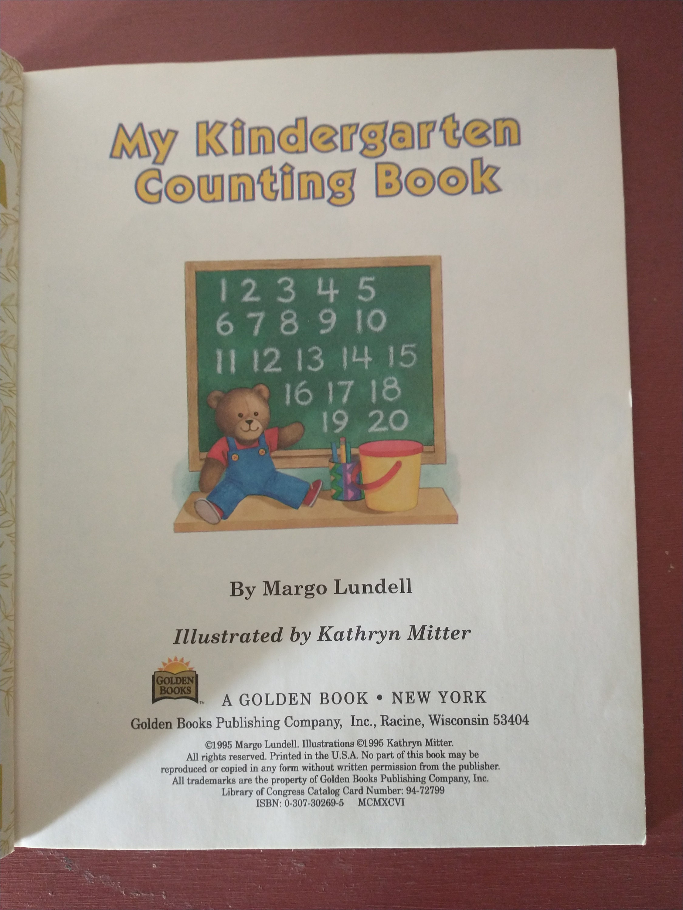 My Kindergarten Counting Book 1995 Little Golden Book Etsy