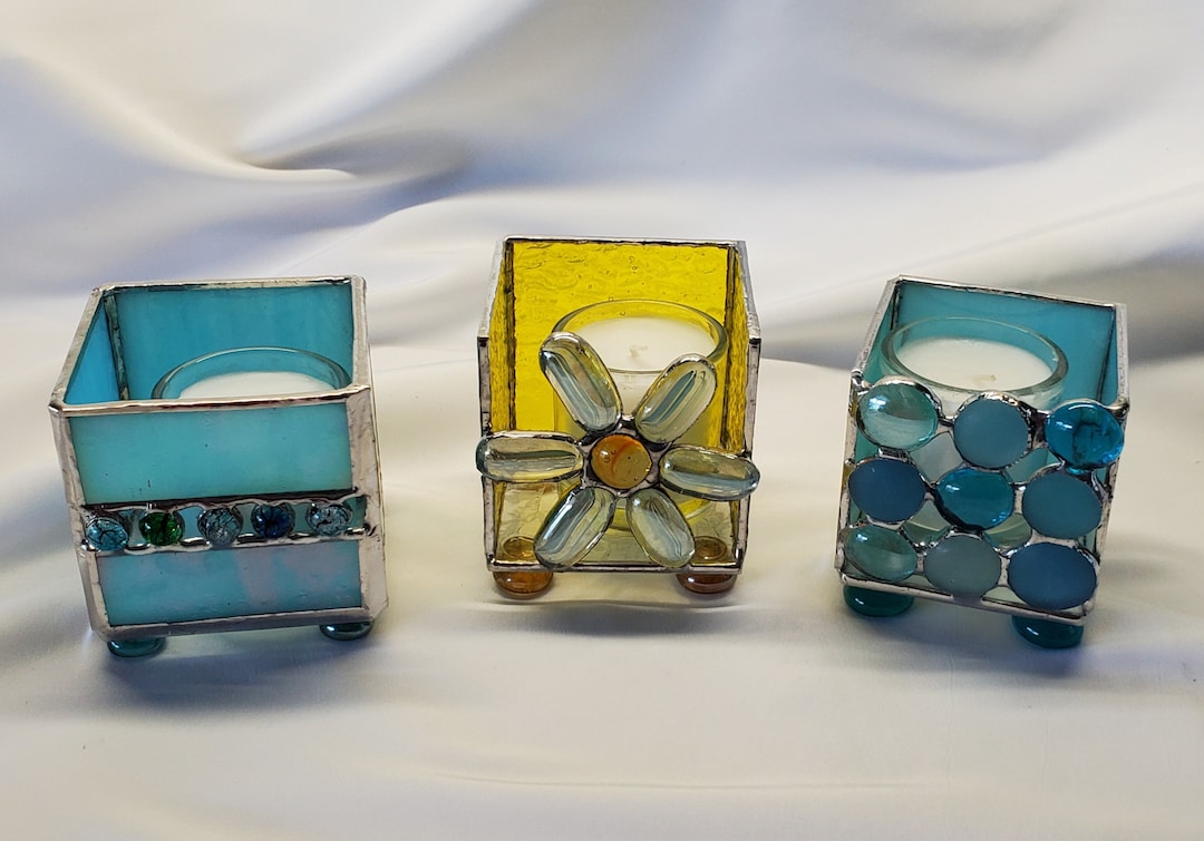 Handmade Stained Glass Votive Holder Candle Holder Etsy