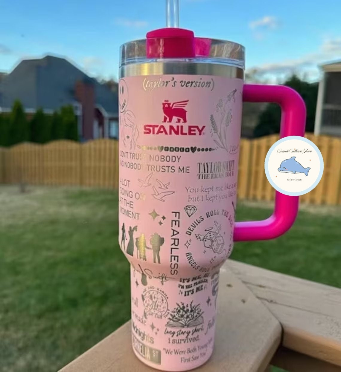 40oz Or 60oz Tree Frog Personalized Name Tag, Topper Stanley Tumbler Name  Plate Topper, Personalized Stanley Accessory - Stylish Stanley Tumbler -  Pink Barbie Citron Dye Tie