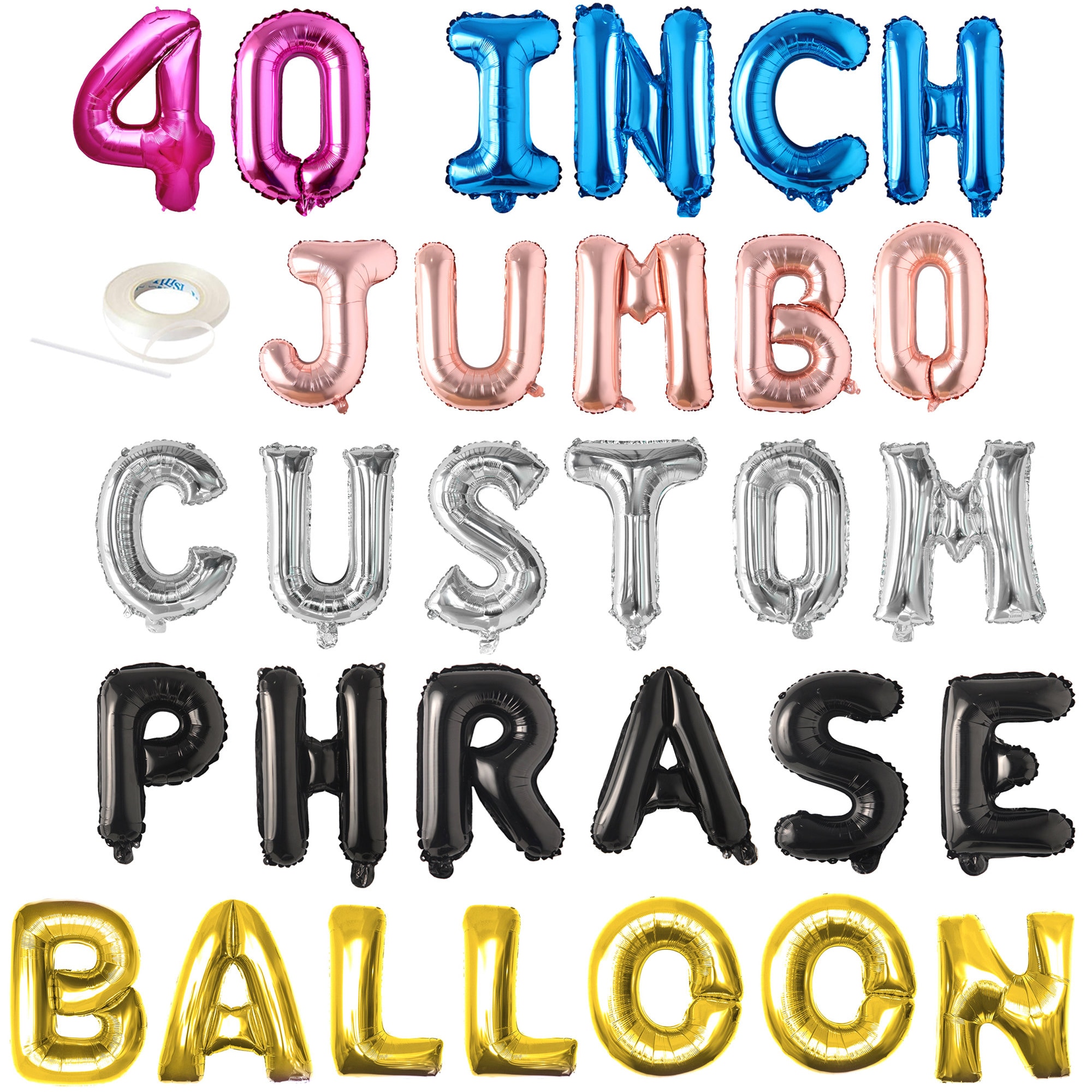 2024 Balloons Gold 40in Digit Helium Balloons Aesthetic Shiny Big