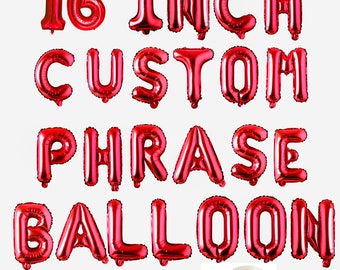 16 inch Custom Shiny Red Letter Number Alphabet Balloon Banner 16'' Mylar Letter Birthday Banner Choose A-Z 0-9 Personalization Baby Shower