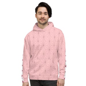 Pink Star Pattern Print Hoodie