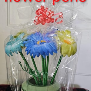 Ceramic PLANT Pot with Metal Bloom Pick