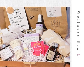 Entspannungsbox | Wellness Geschenkbox für Frauen mit Lavendel Duft, Naturprodukten,  personalisierbarer Karte | Geschenke für Frauen