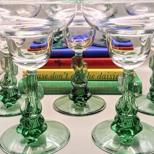 Set of 4 Vintage Cristal D'Arques-Durand Cactus Margarita Glasses