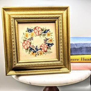 Vintage Floral, Butterfly, and Bird Framed Art