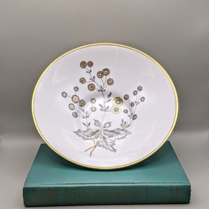 Vintage Edelstein Bavaria Pymont Bowl with Silver and Gold Floral Design