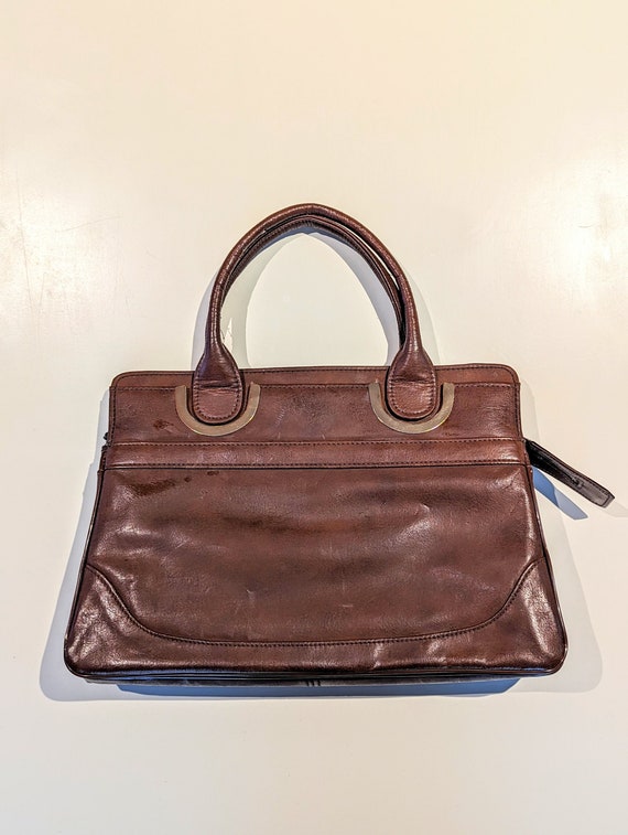 Vintage Brown Top-handle Bag - image 1