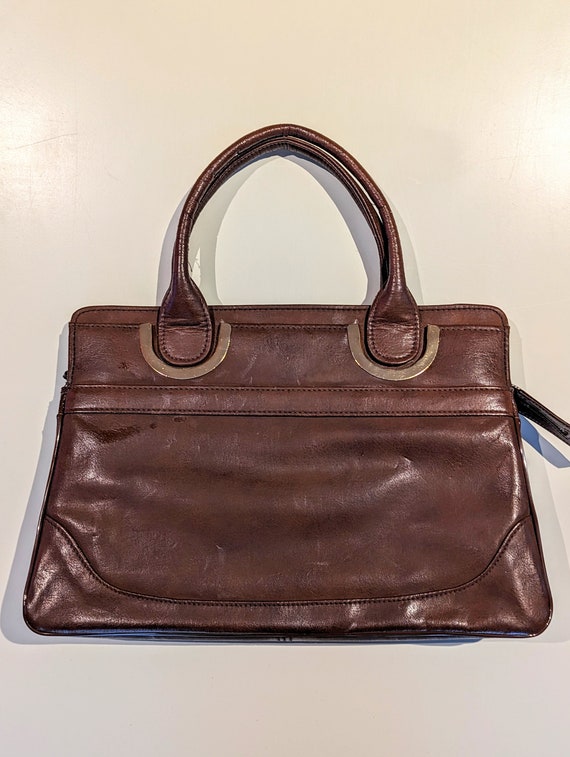 Vintage Brown Top-handle Bag - image 3