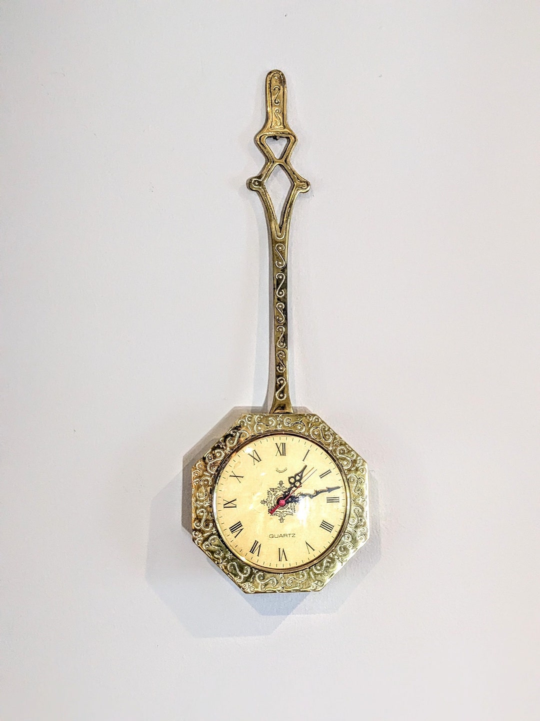 Vintage Brass Wall Clock Etsy