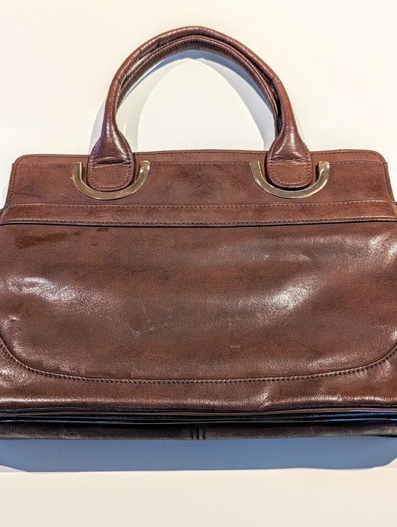 Vintage Brown Top-handle Bag - image 2