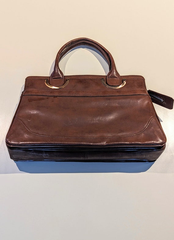 Vintage Brown Top-handle Bag - image 4