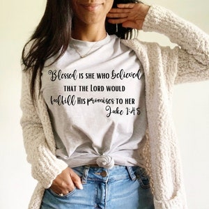 Blessed Is She SVG, Promises Fulfilled SVG, Scripture Luke 1:45 SVG, Bible Verse svg
