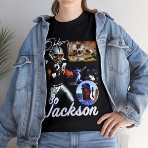 Bo Jackson Oakland Raiders Kansas City Royals football baseball 2 sport athlete t shirt image 7