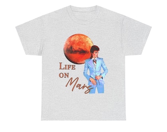 Life On Mars David Bowie classic 70s rock musican band t shirt