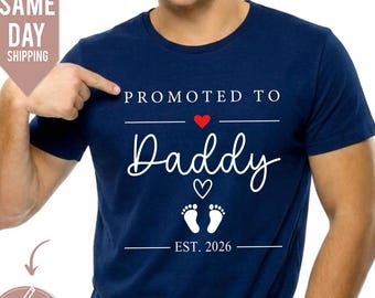 Promoted To Daddy Shirt, Custom Fathers day Shirt, Daddy Est shirt, Fathers day Family Tee, Personalised Mom Gift with Kids