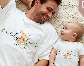 Custom Daddy dad mama Bear T-shirt 2026, Custom Baby Bear Shirt, Fathers day Family Tee, Personalised Mom Gift with Kids, Dad Son Daughter T