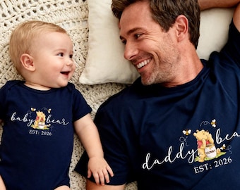 Custom Daddy dad mama Bear T-shirt 2026, Custom Baby Bear Shirt, Fathers day Family Tee, Personalised Mom Gift with Kids, Dad Son Daughter T