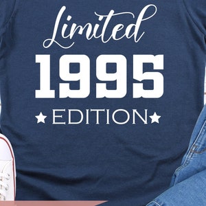 Camiseta de aniversário de 30 anos, camiseta de aniversário vintage 2025, presentes de aniversário de 30 anos para mulheres, camiseta de aniversário de edição limitada de 1995, presente de aniversário para pai e mãe