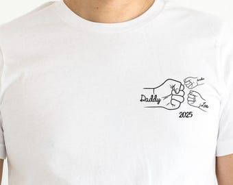Personalized Fist Bump Dad T-Shirt: Matching Family Names