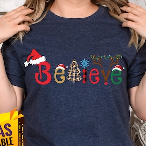 Geloof Kerst Shirt, Kerstmis Believe Shirt, Kerst Party Shirt Kerst T-Shirt, Womens Kerst shirt Kinderen Kerstavond box top