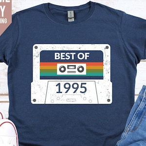 Melhor de 1995 Camiseta, Camiseta Vintage 1995, Presente de 30º Aniversário para Homens, Camiseta de Aniversário do Marido, Ideias para Presentes de 30º, Camiseta de Feliz Aniversário de 30º