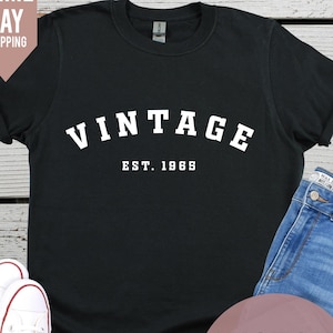 Vintage Est 1965, Vintage 1965 Geburtstag Tshirt, 60.Geburtstag Geschenk, Geburtstagsgeschenke für Sie und Ihn, 60