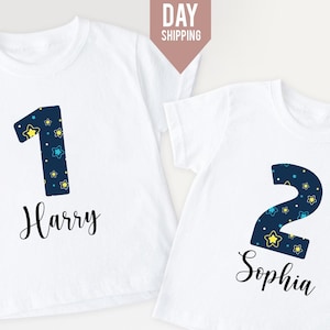 Chemise d'anniversaire avec numéro personnalisé, t-shirt d'anniversaire personnalisé, cadeau d'anniversaire personnalisé, t-shirt joyeux anniversaire, chemise enfant, t-shirt d'anniversaire personnalisé