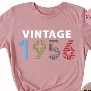 Vintage 1956 70er Geburtstag T-Shirt: Geschenk für Mama. Damen Geburtstagsshirt 2026