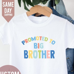 Camiseta de gran hermano, camiseta de gran hermano para anunciar el nacimiento de un bebé, camiseta de Revel, regalo personalizado, revelación del embarazo de un hermano, camiseta para niños