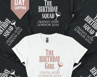 30th Birthday Girl Squad T-shirts, 40th Birthday Shirt, Birthday Crew Shirt, Cheers to 50, 40th birthday t, birthday girl t shirts, 30th Tee
