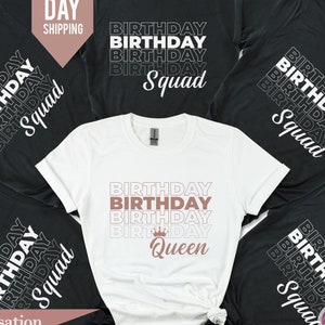 Custom Birthday Gift Tshirt UK, 40th Birthday Queen Tshirt, Birthday Squad Crew Shirt, Vintage Birthday Shirt, 40th Birthday Gift for Women
