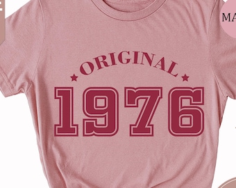 1976 Birthday shirt UK, 50th Birthday Gifts for Women, 50th Birthday Tshirt, Vintage 1976 Birthday Shirt, Birthday Gift for Mum Grandma Top