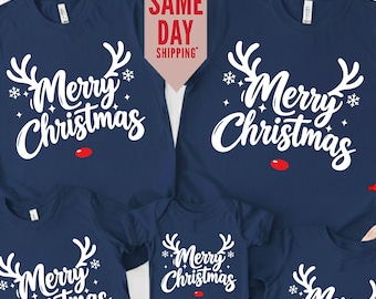 Santa Claus Reindeer T-shirt, Unisex Christmas Shirt, Merry Christmas Santa Hat Reindeer Shirt Cute Christmas T-shirt 2025, Family T-shirts