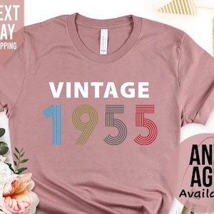 Maglietta per il 70° compleanno, maglietta vintage per il compleanno 2025, regali per il 70° compleanno per le donne, maglietta regalo di compleanno vintage 1955, regalo di compleanno per la mamma