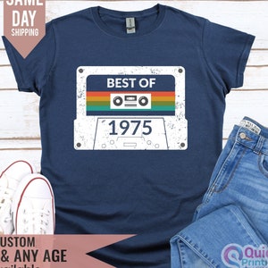 Camiseta Best Of 1975, Camiseta Vintage 1975, Presente de 50º Aniversário para Homens, Camiseta de Aniversário do Marido, Ideias para Presentes de Quinquagésimo Ano, Camiseta de Feliz Aniversário de 50 Anos